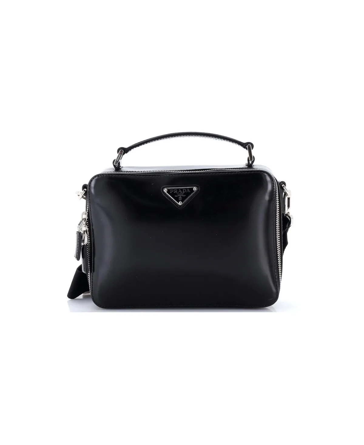 Pre-Owned Prada Small Brique Crossbody Bag Brushed Leather by Prada