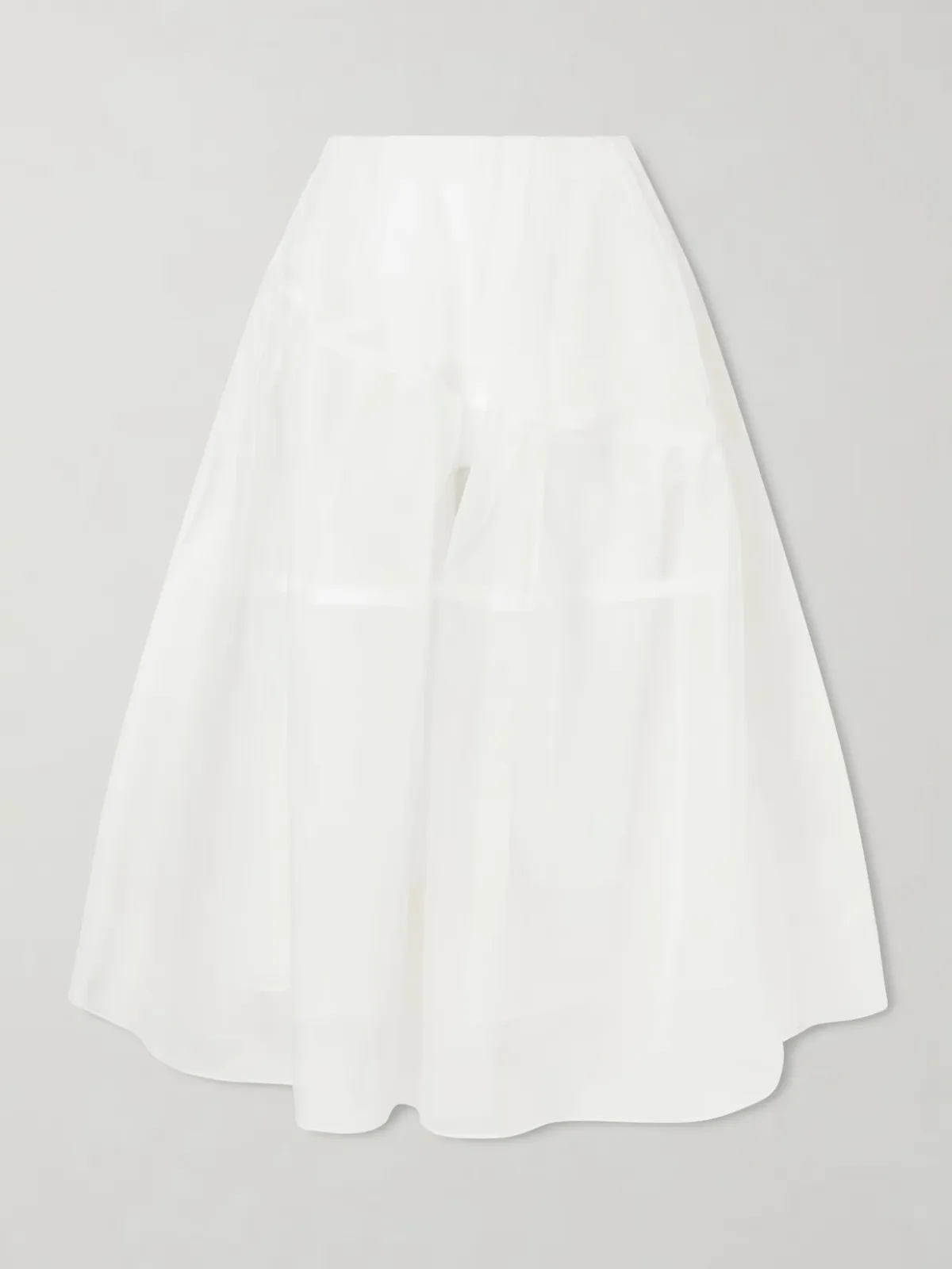 - Layered Pleated Silk-organza Midi Skirt -