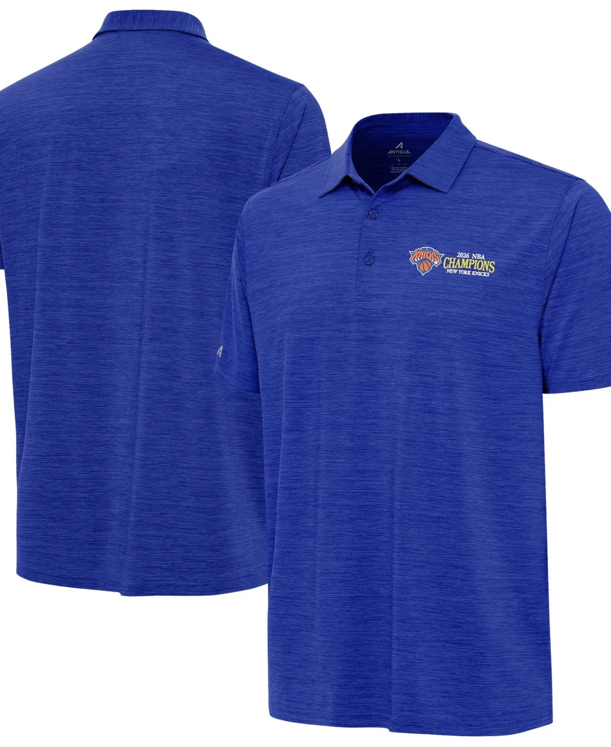 New York Knicks 2026 Nba Finals Champions Secondary Layout Polo Shirt by Antigua