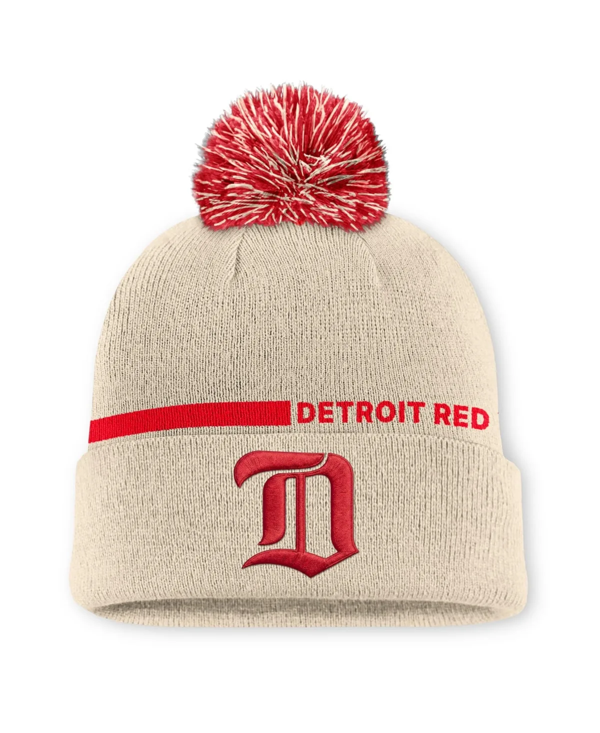 Detroit Red Wings Authentic Pro Alternate Cuffed Knit with Pom Hat by Fanatics
