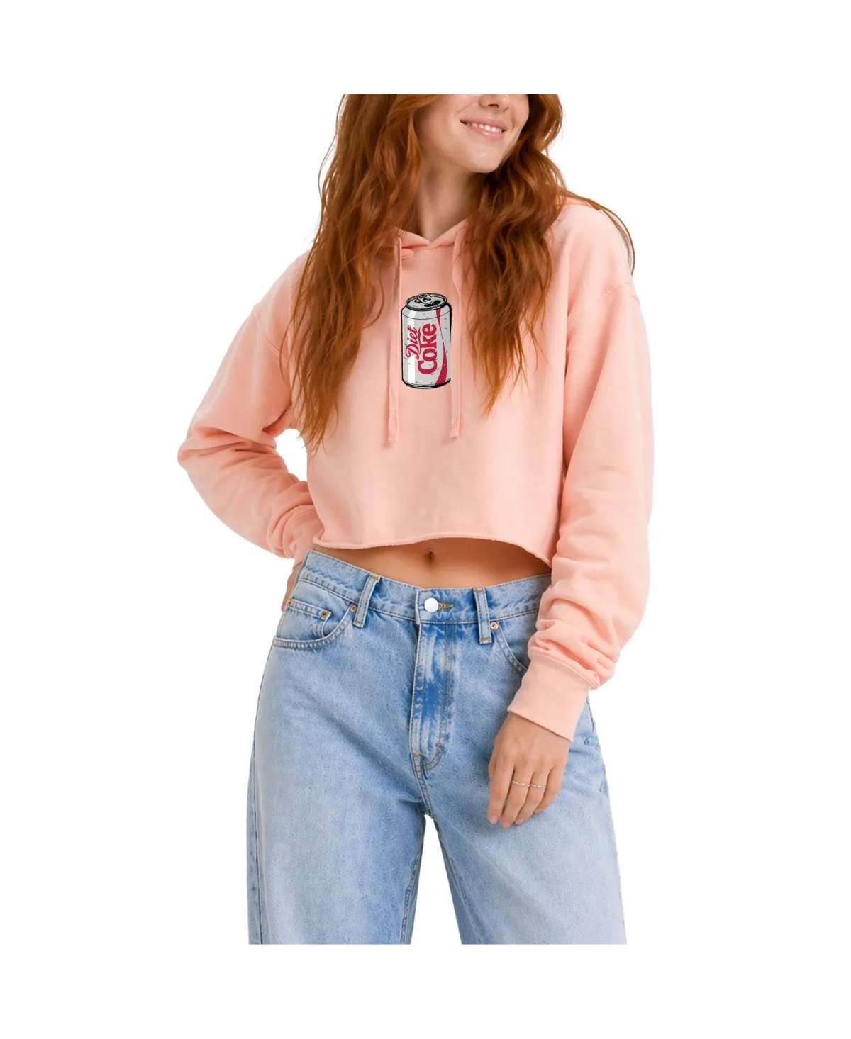 Diet Coke Graphic Cropped Fleece Hoodie