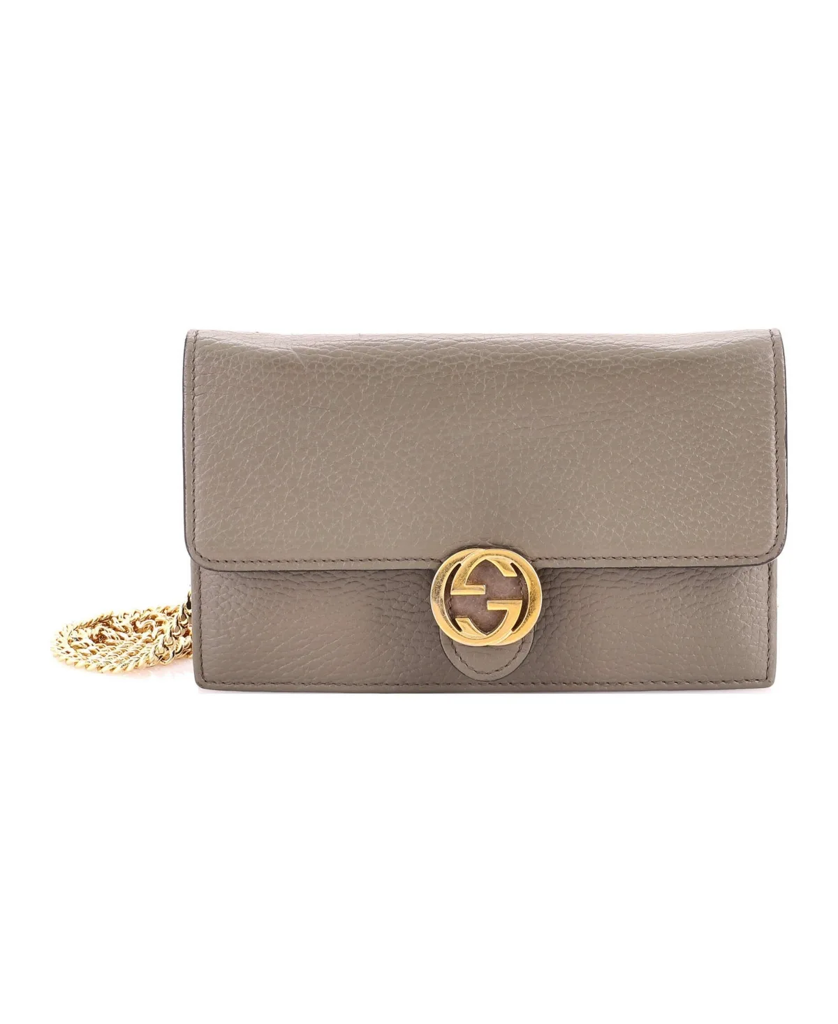 Pre-Owned Gucci Interlocking Wallet on Chain Leather by Gucci