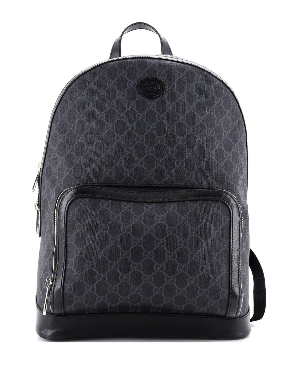 Pre-Owned Gucci Medium Interlocking G Patch Zip Backpack Gg Coated Canvas by Gucci