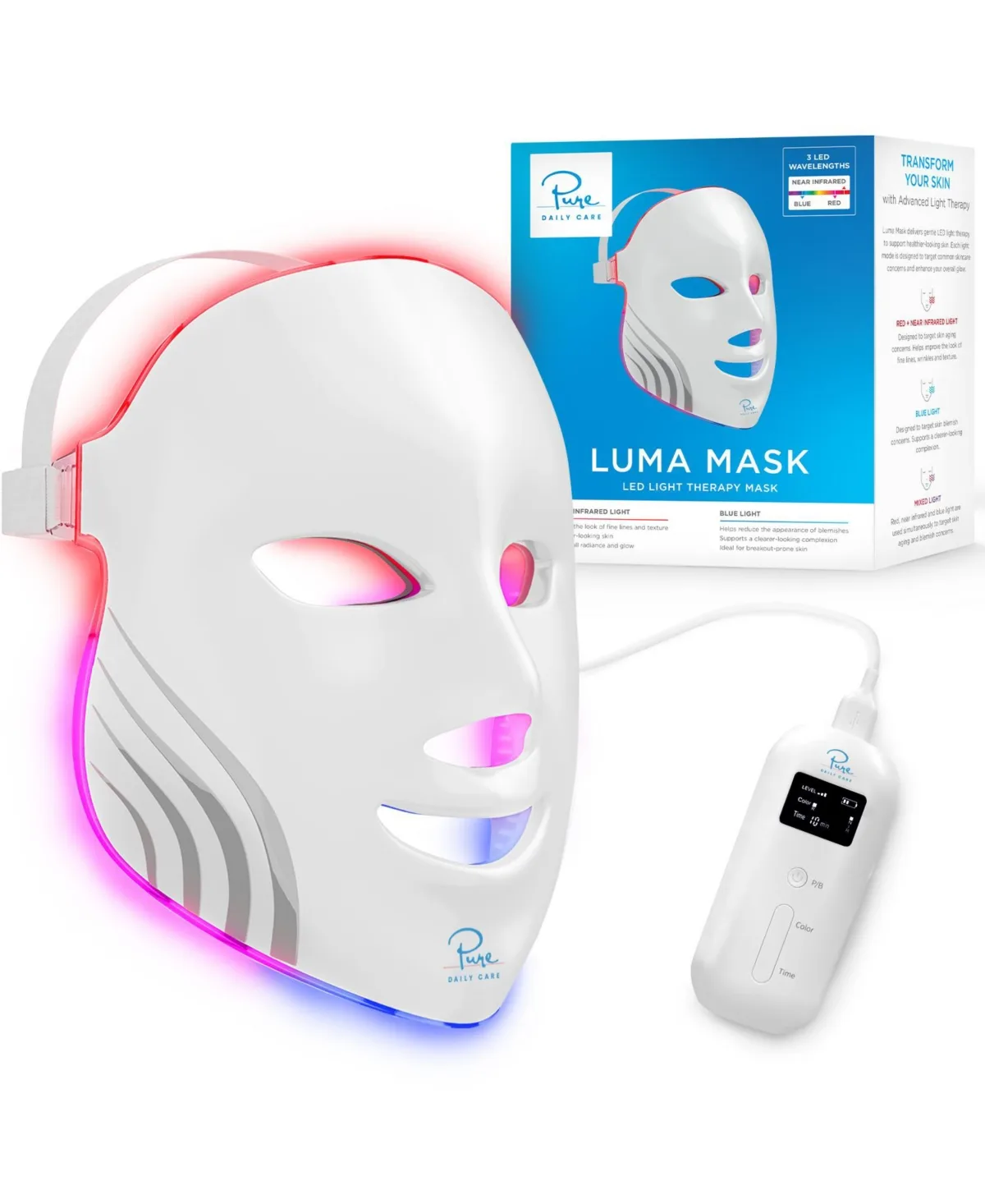 Luma Mask Led Face Mask V2 Light Therapy, All Skin Types by Pure Daily Care
