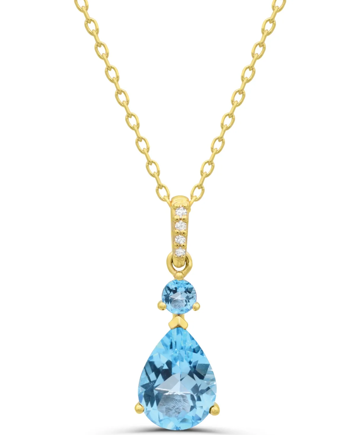 Topaz (1-1/6 ct. t.w.) and Diamond Accent Pendant Necklace in 14k Gold-Plated Sterling Silver by Macy's