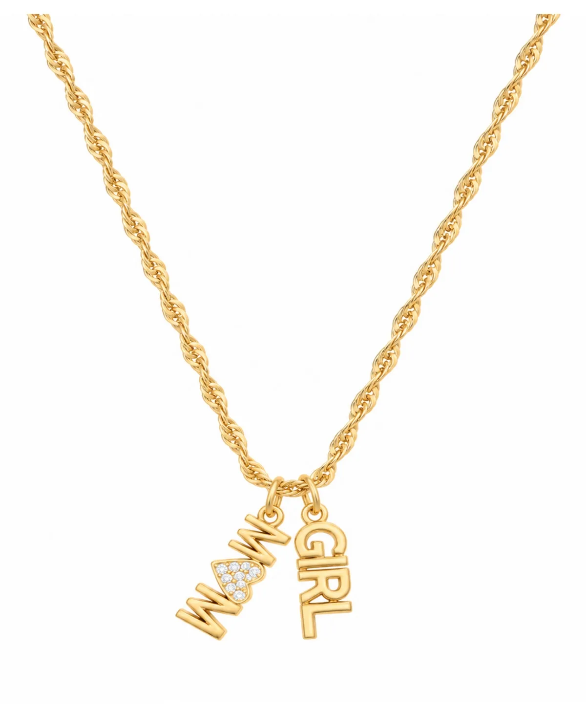 Cubic Zirconia Mom and Girl Pendant Necklace by Unwritten