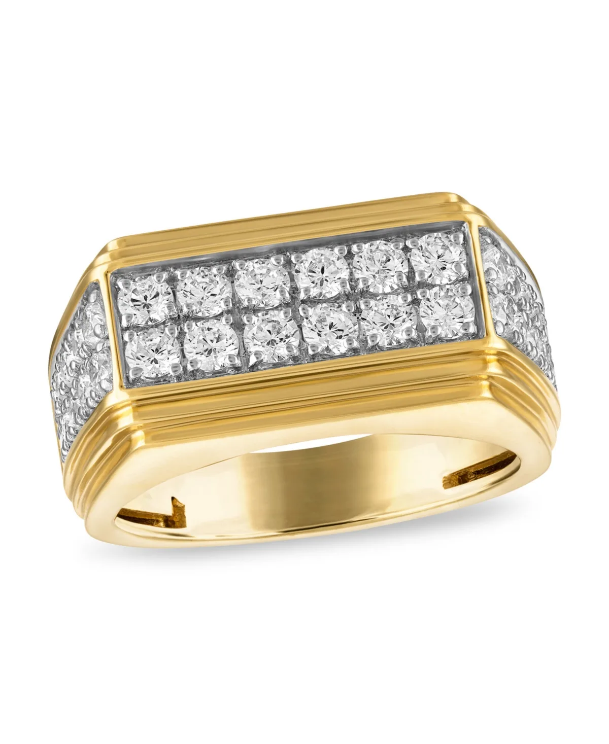 Lab Grown Diamond Round Ring (1-1/2 ct. t.w.) in 14K Yellow Gold Plated Sterling Silver by Macy's