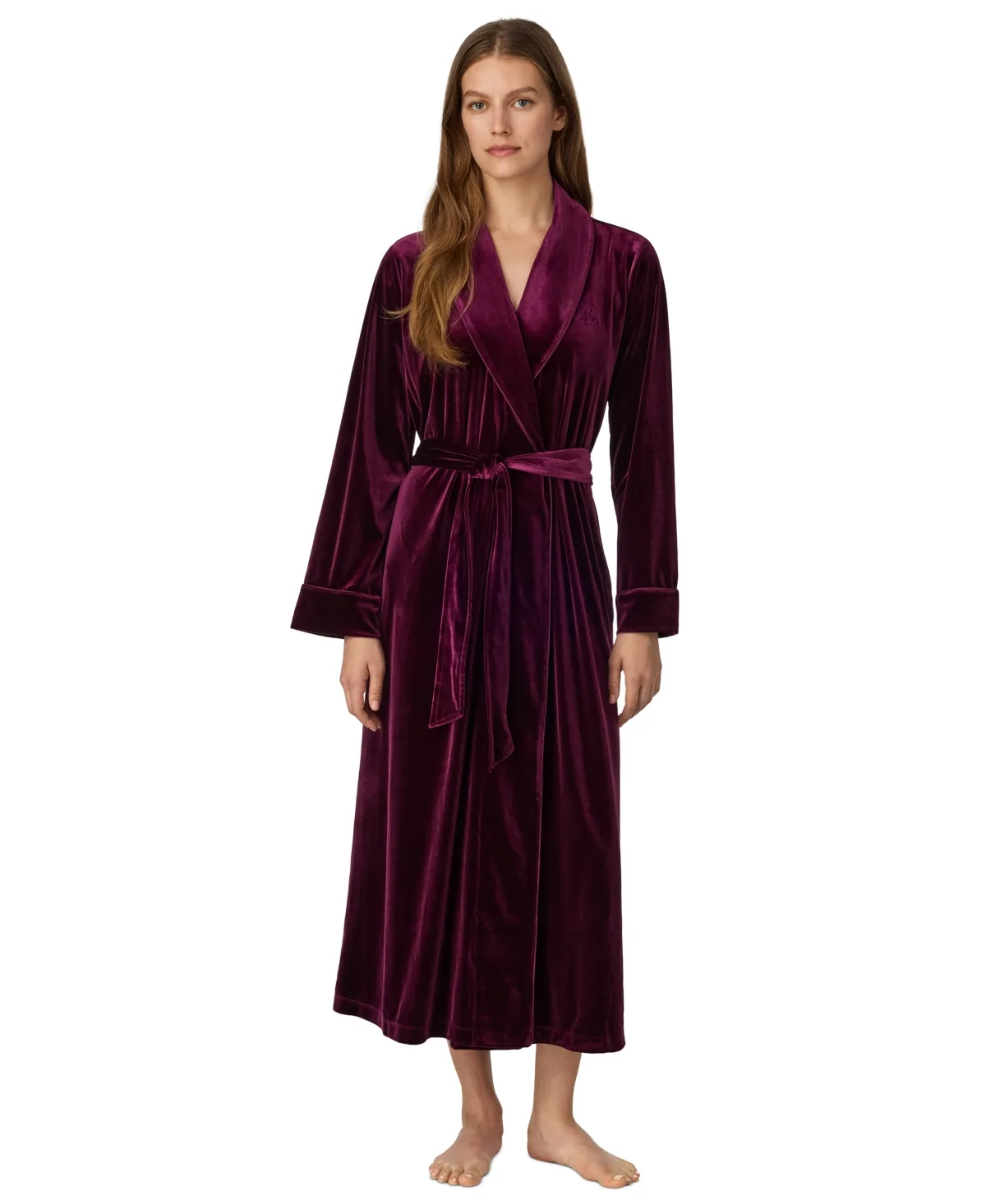 Long-Sleeve Shawl-Collar Velvet Robe by Ralph Lauren
