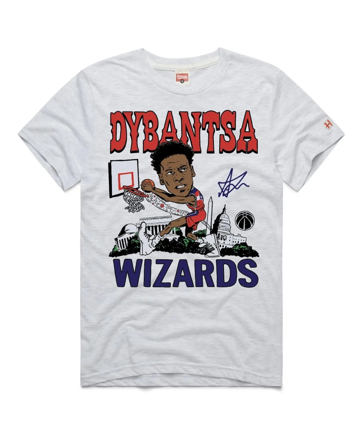 Washington Wizards Aj Dyb Screen-Print Crewneck Graphic T-Shirt by Homage