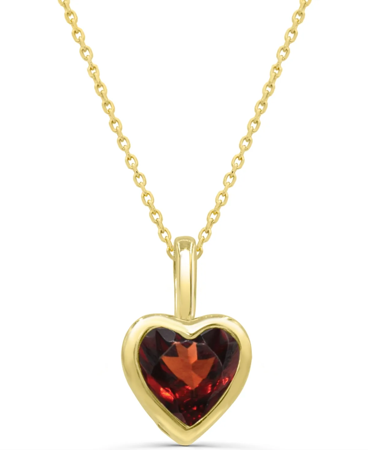 Garnet (5/8 ct. t.w.) Heart Pendant in 14k Gold-Plated Sterling Silver by Macy's