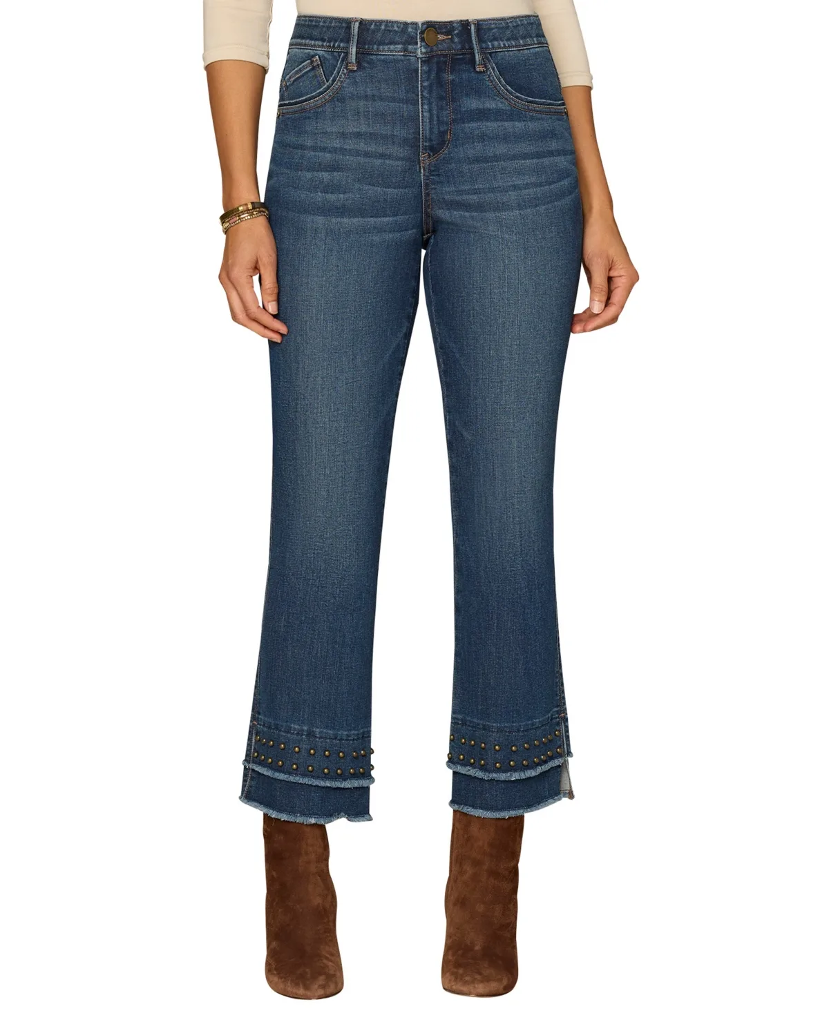 Double Layer Fray Hem Jeans by Democracy