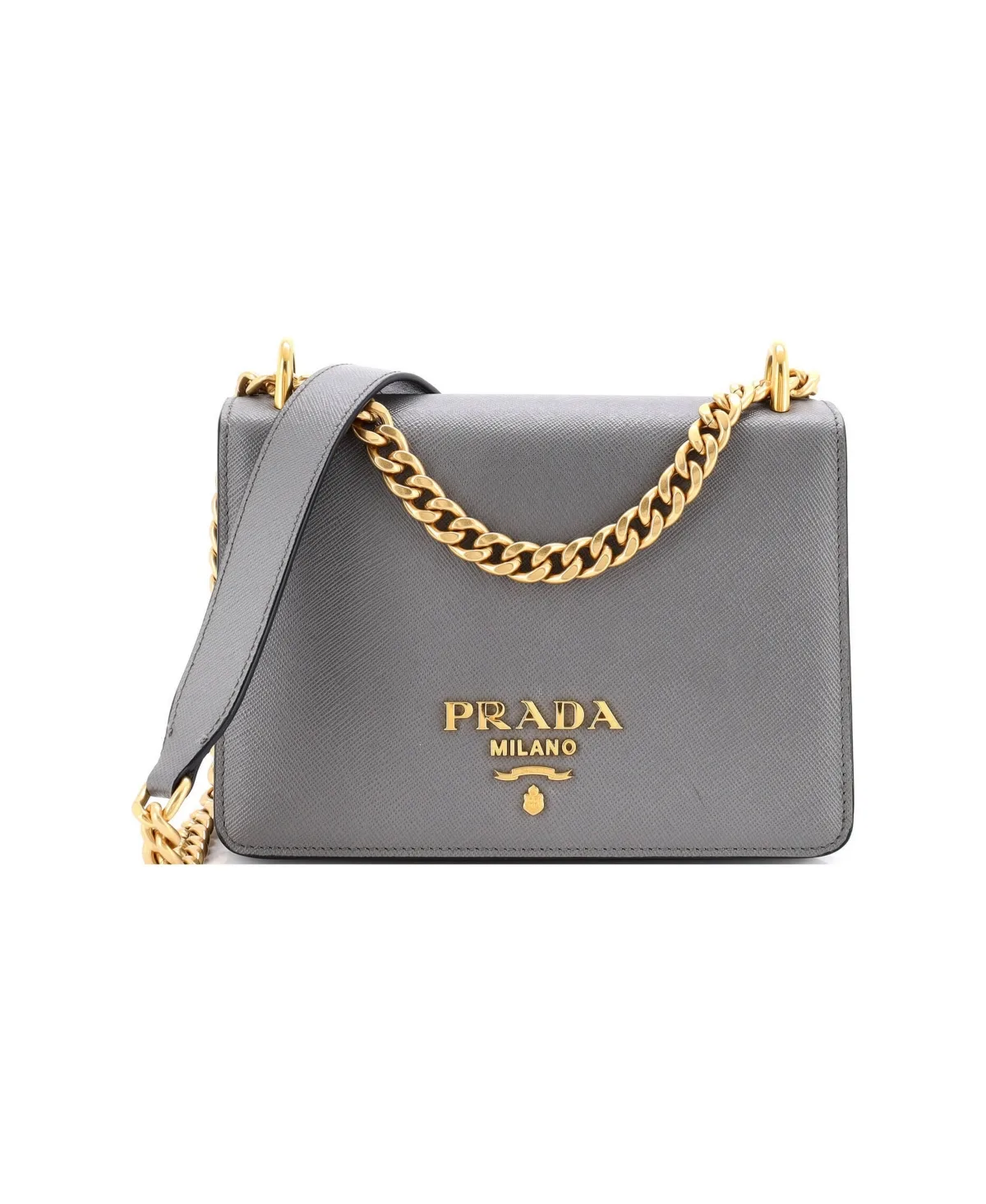 Pre-Owned Prada Small Chain Flap Bag Saffiano Leather by Prada