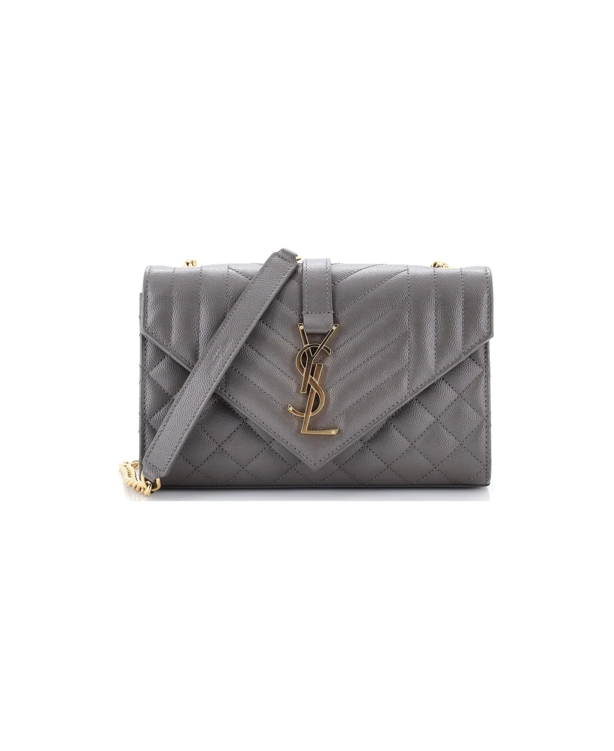 Pre-Owned Saint Laurent Small Classic Monogram Envelope Satchel Mixed Matelasse Leather