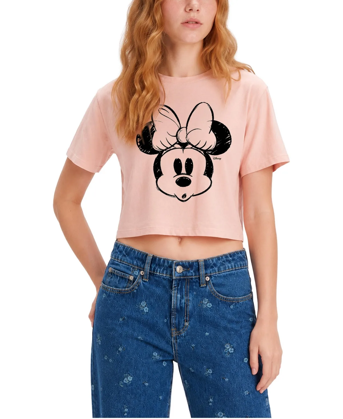 Minnie Sketch Cropped Graphic T-Shirt