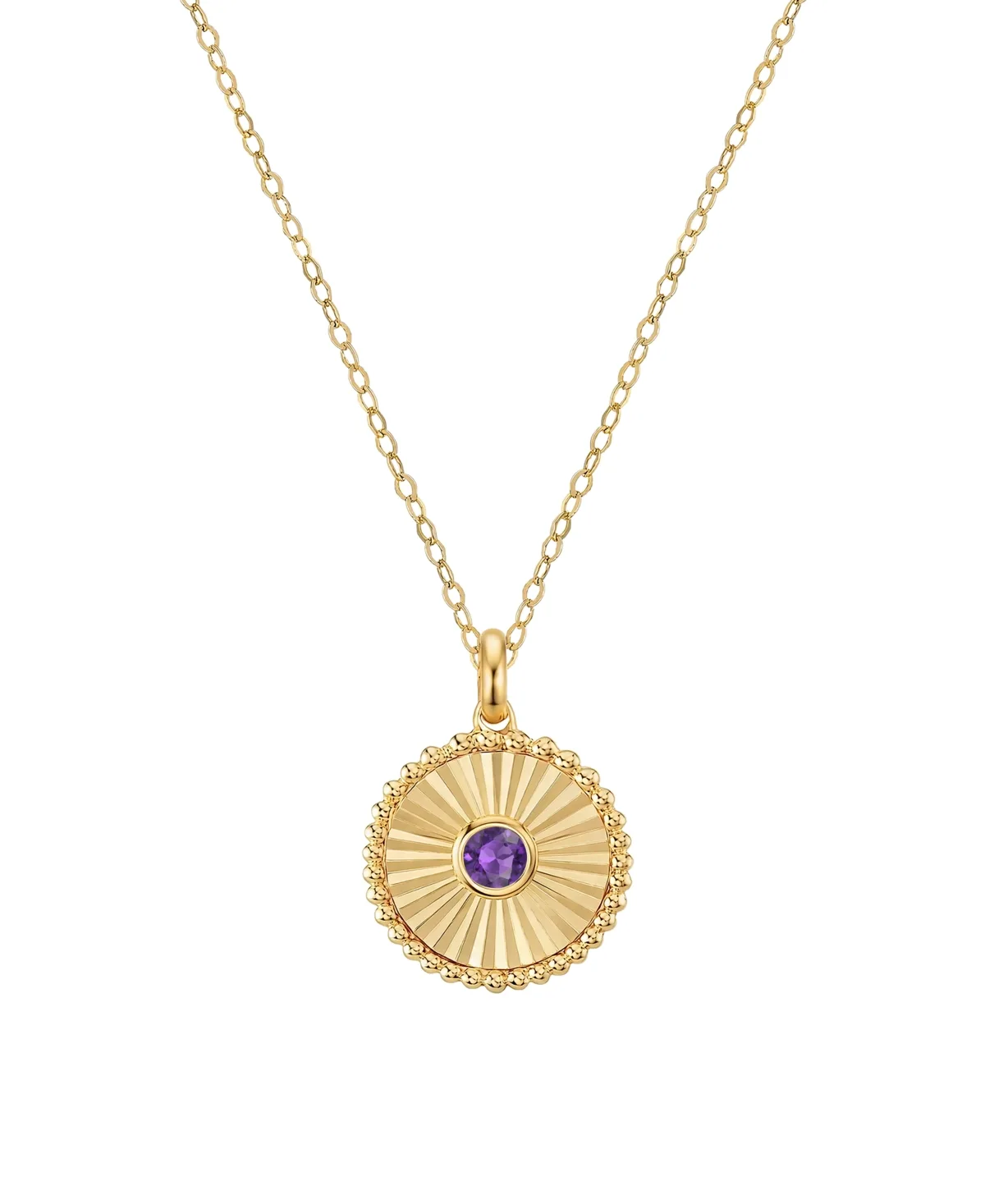 Amethyst Medallion Pendant (1/20 ct. t.w.) in 14k Gold by Macy's
