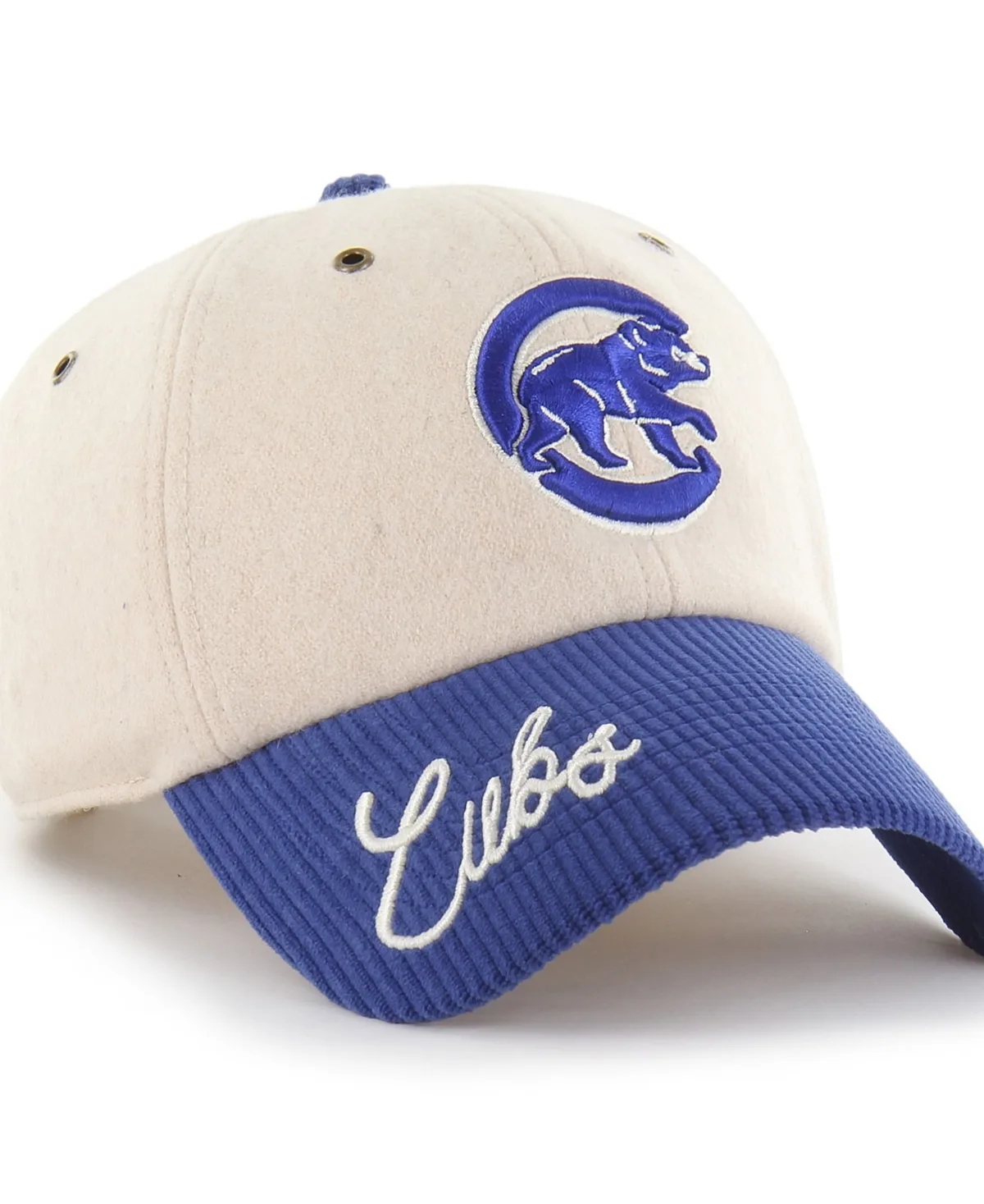 Chicago Cubs Rope Script Clean Up Adjustable Hat by 47 Brand