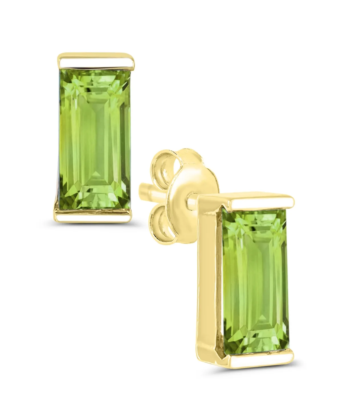 Peridot Stud Earrings (7/8 ct. t.w.) in 14k Gold-Plated Sterling Silver