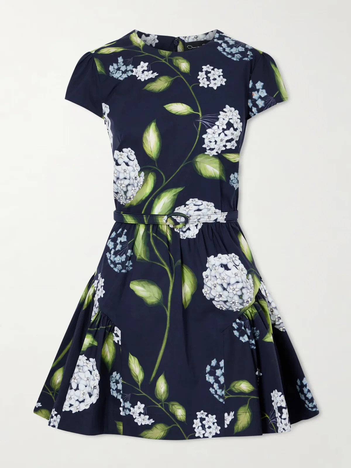 - Belted Tiered Floral-print Cotton-blend Poplin Mini Dress -