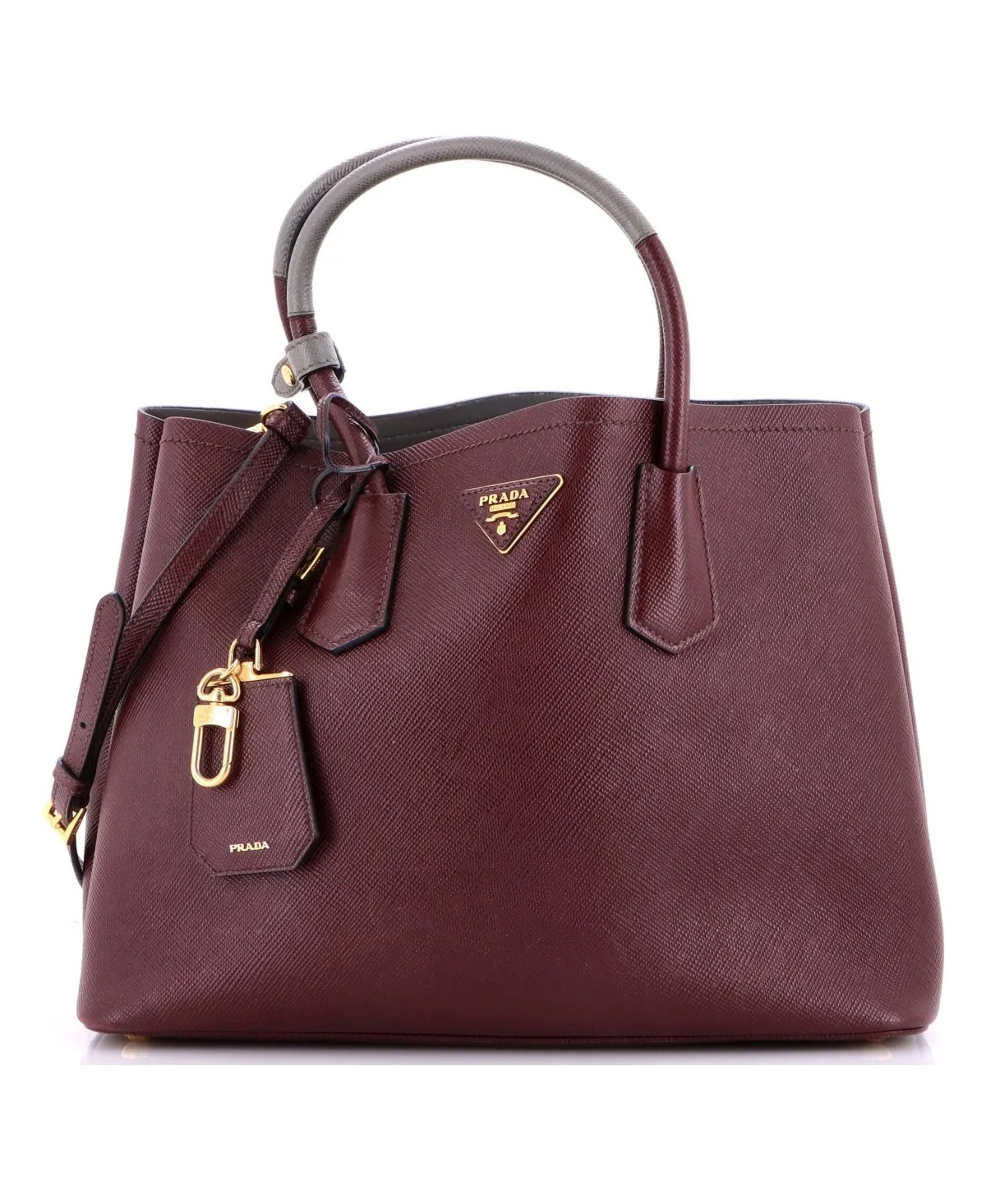 Pre-Owned Prada Medium Cuir Double Tote Saffiano Leather by Prada