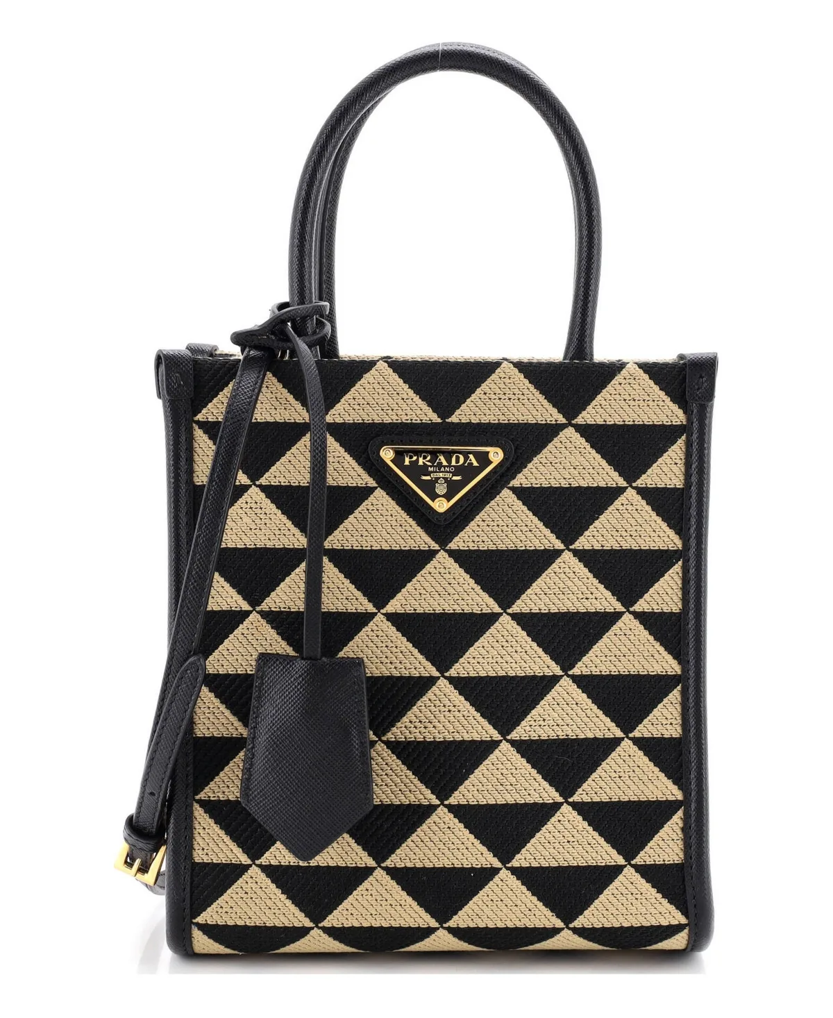 Pre-Owned Prada Mini Symbole Shopper Tote Jacquard by Prada