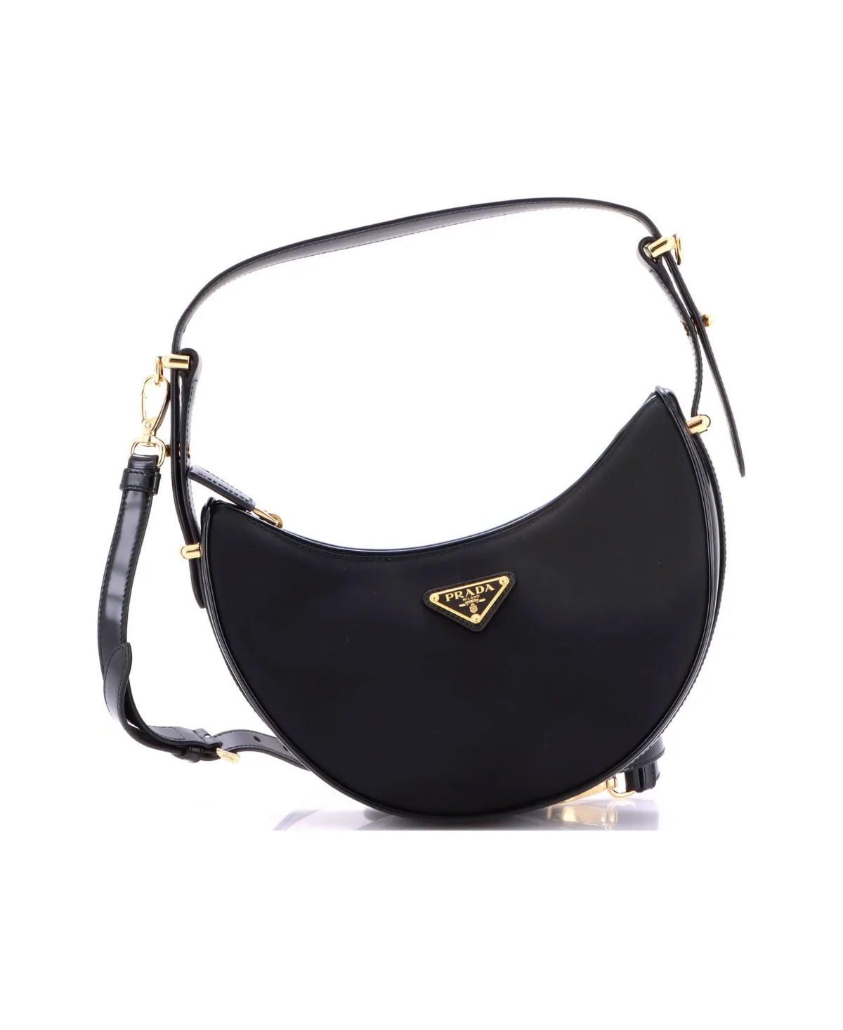 Pre-Owned Prada Small Arque Half Moon Hobo Tessuto by Prada