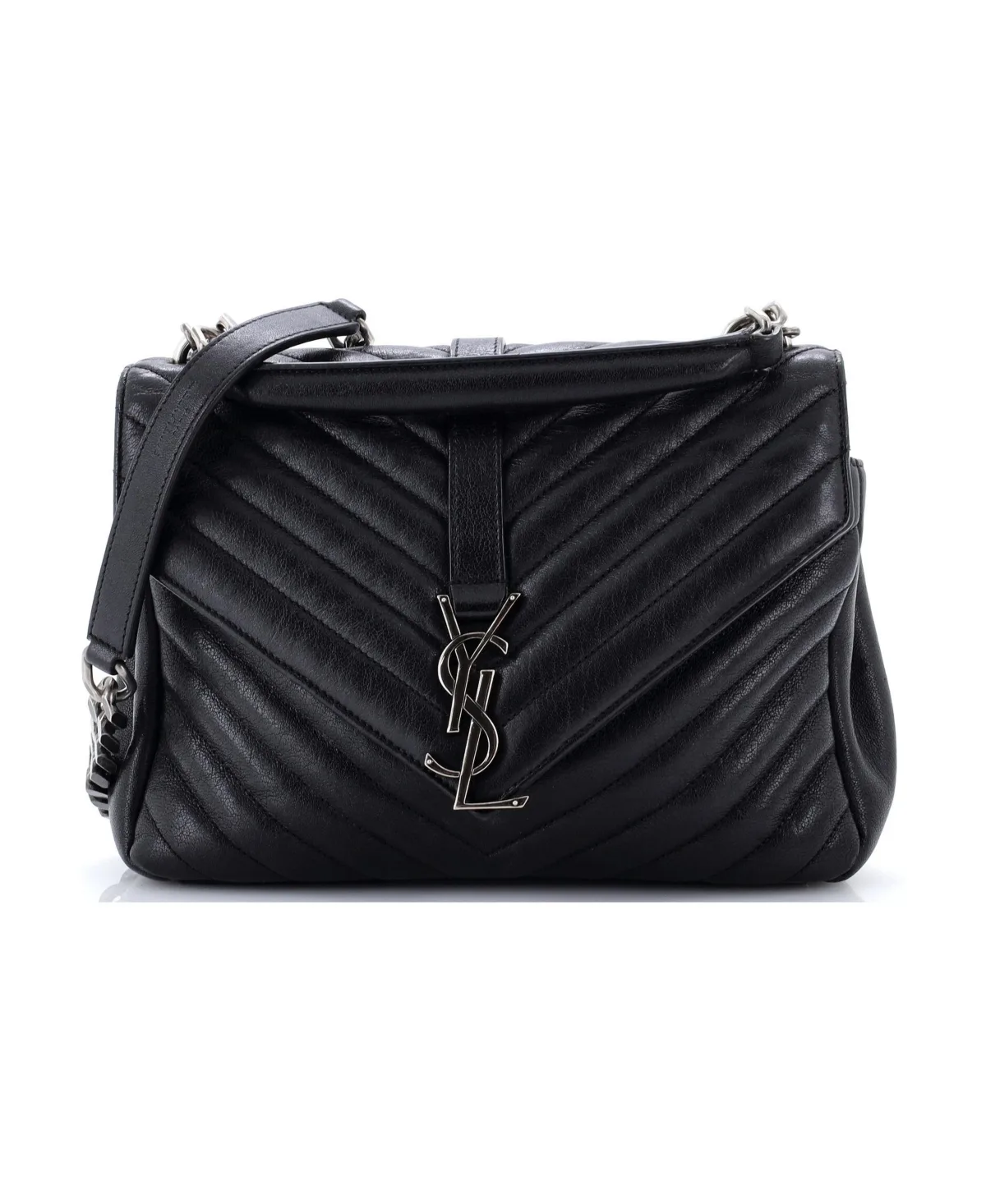 Pre-Owned Medium Classic Monogram College Bag Matelasse Chevron Leather by Saint Laurent