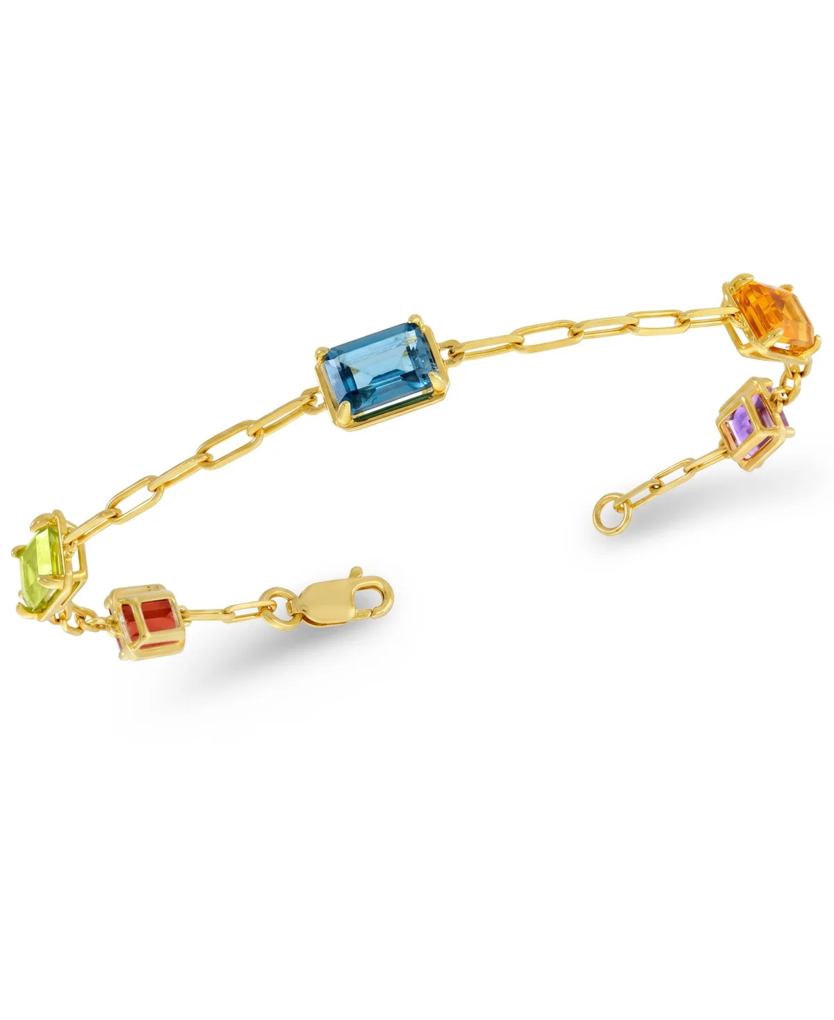 Multi-Stone Garnet, Peridot, London Blue Topaz, Citrine and Amethyst Bracelet (4 ct. t.w.) in Gold-Plated Sterling Silver by Macy's