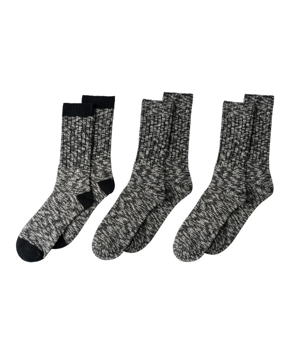 Marled Comfort Rib Boot Socks, 3-Pair Pack by Lands' End