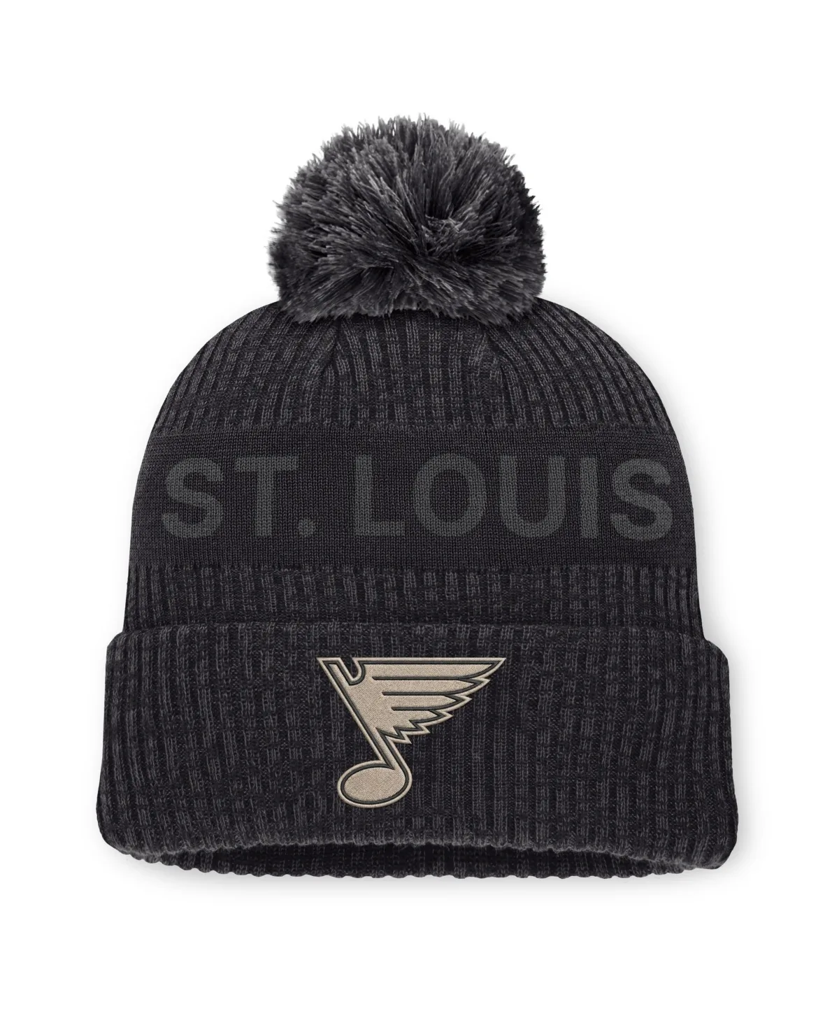 St. Louis Blues Road Phantom Cuffed Knit with Pom Hat by Fanatics