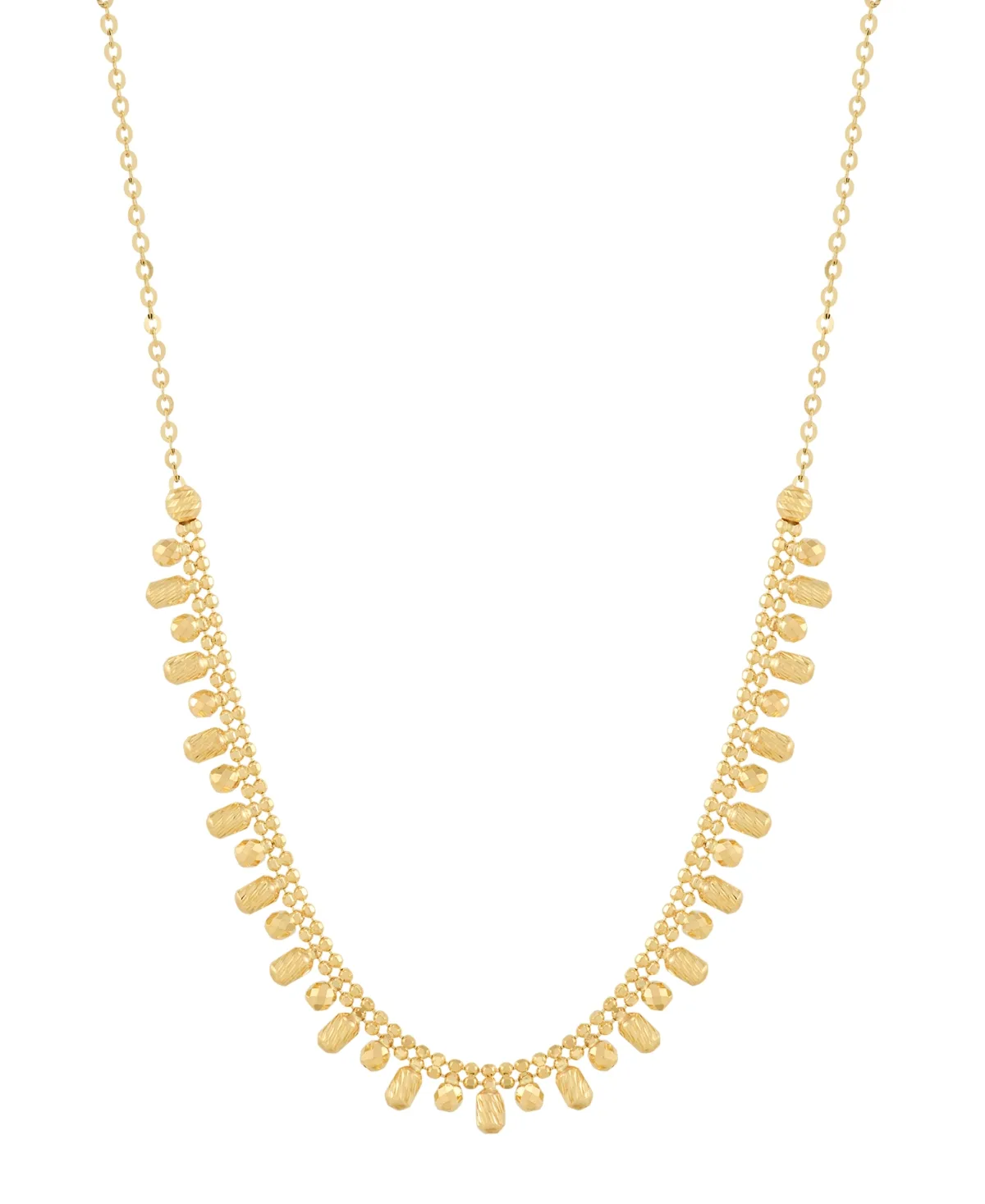 Polished Fringe Cable-Chain Necklace in 10k Yellow Gold by Macy's