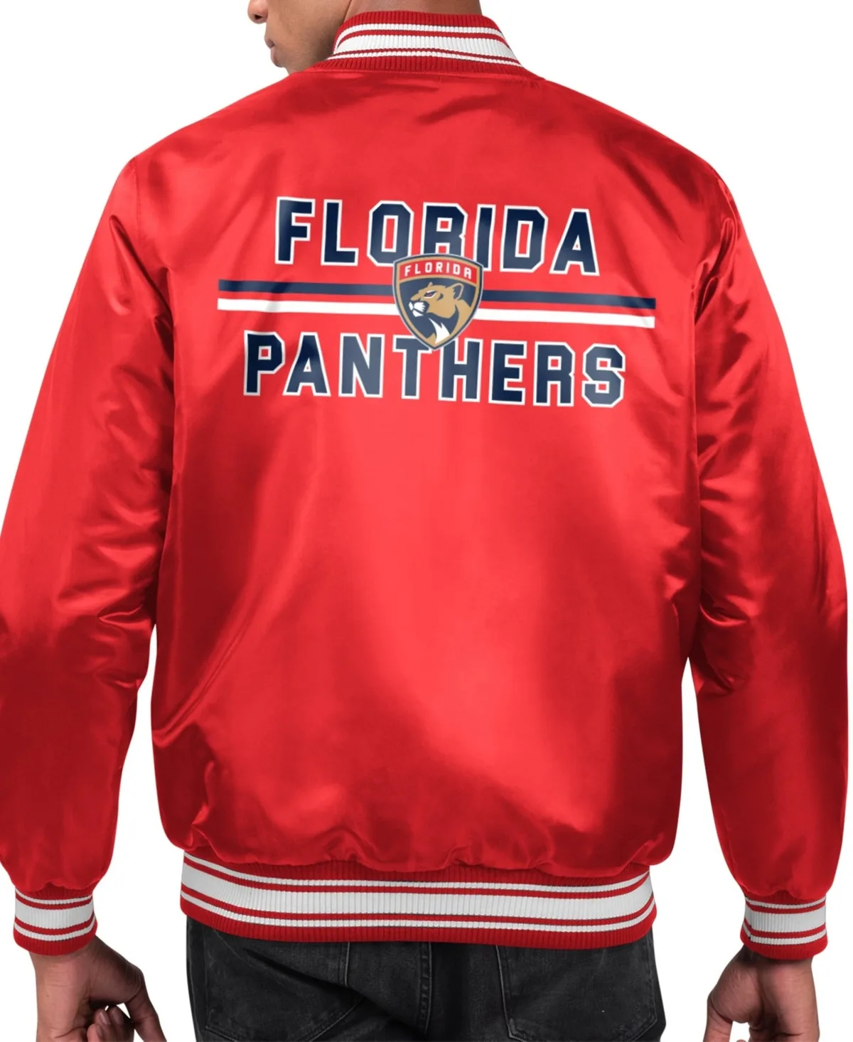 Florida Panthers Printed Team Logo Satin Varsity Full-Snap Jacket by Starter