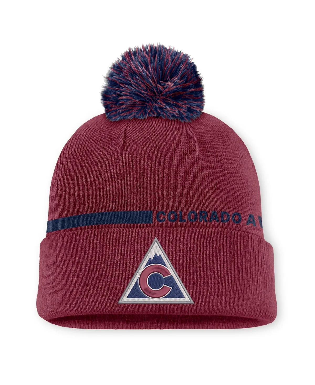 Colorado Avalanche Authentic Pro Alternate Cuffed Knit with Pom Hat by Fanatics