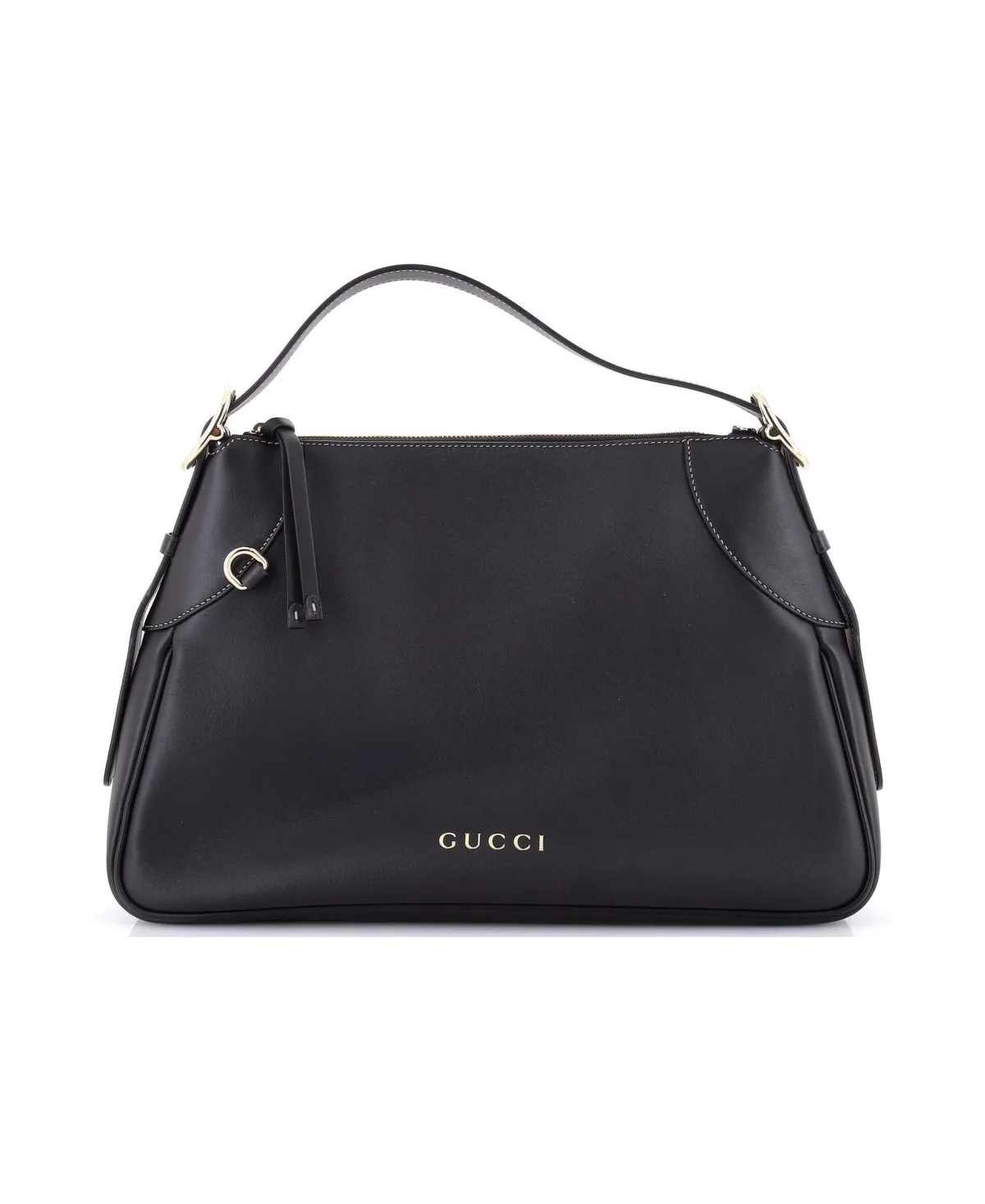 Pre-Owned Gucci Medium Emblem Shoulder Bag Leather by Gucci