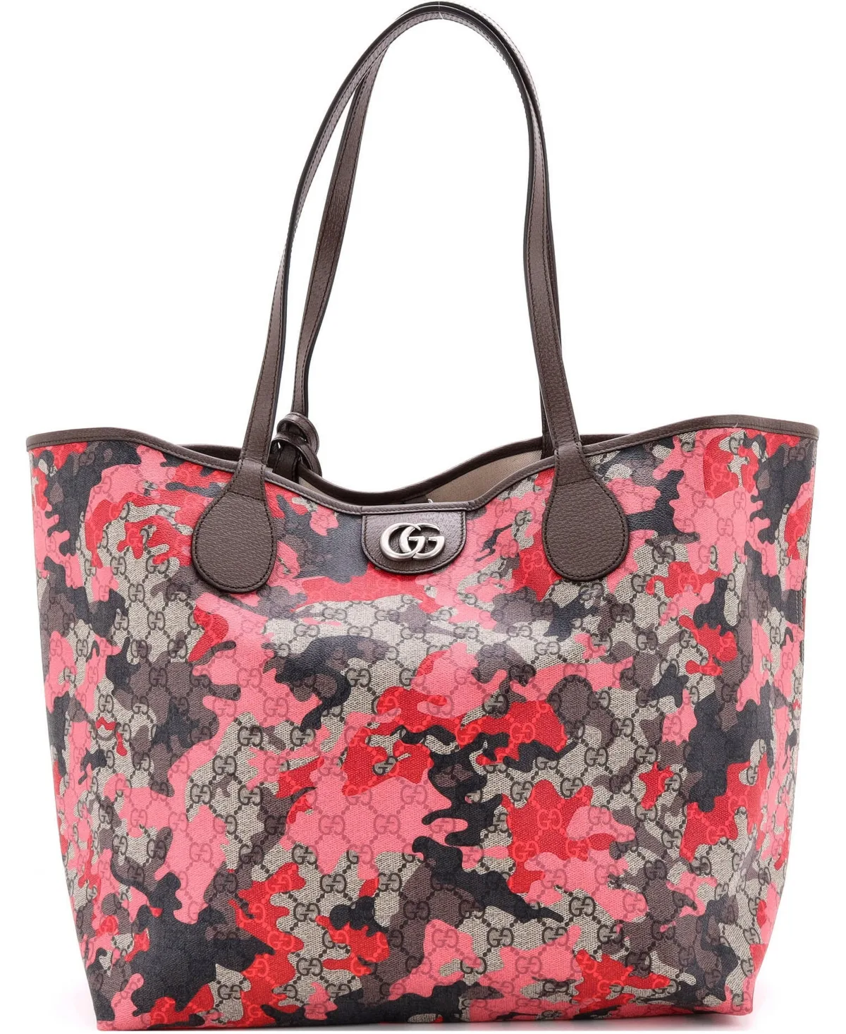 Pre-Owned Gucci Large Ophidia Gg Open Tote Gg Camouflage Coated Canvas by Gucci