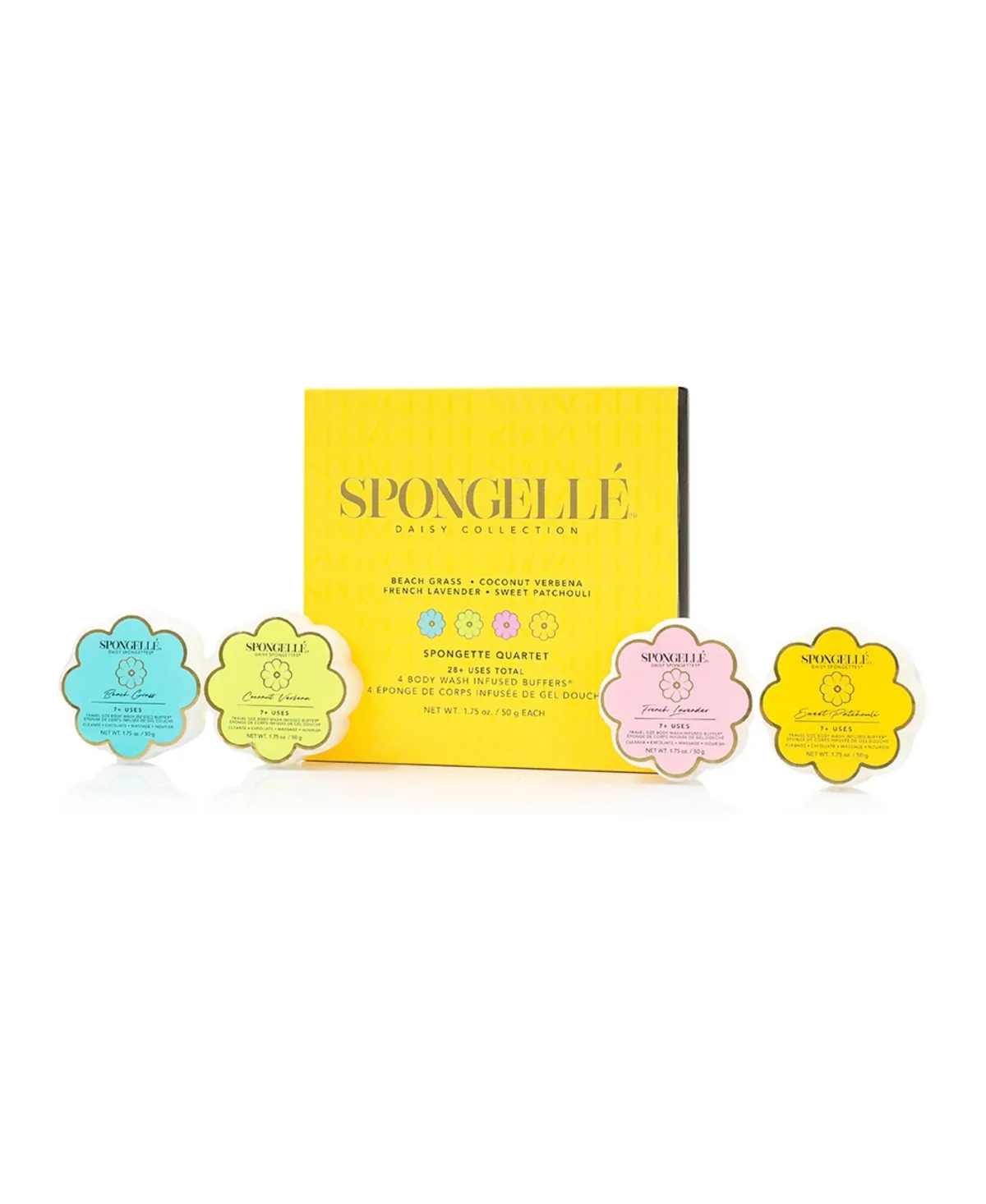 Daisy Collection Spongette Quartet 2 Beach Grass, Coconut Verbena, French Lavender, Sweet Patchouli by Spongelle