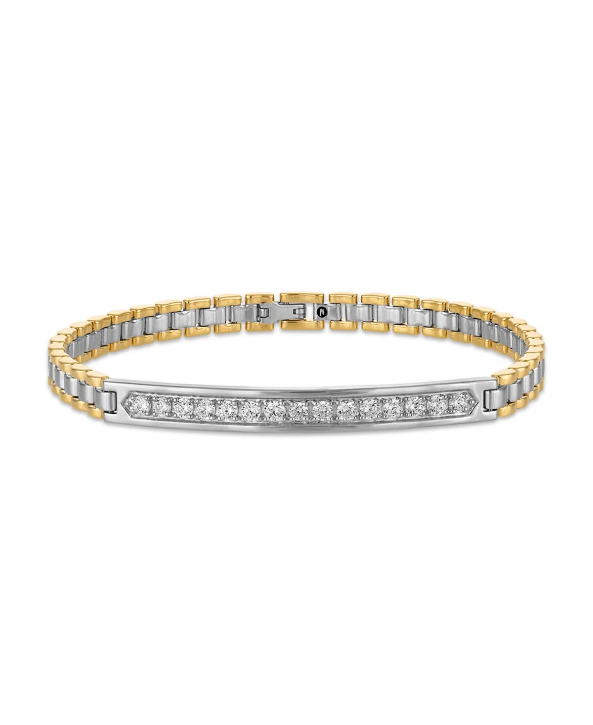 Lab Grown Diamond (1 ct. t.w.) Link & Chain Bracelet - Yellow Gold-Plated Sterling Silver by Macy's