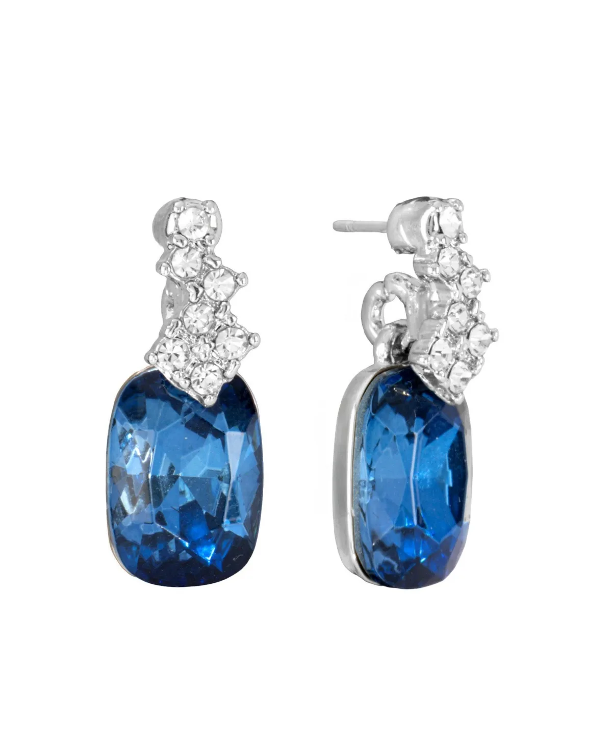 Silver-Tone Crystal Drop Stud Earrings by Macy's