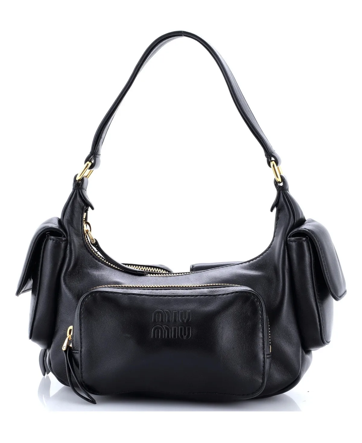 Pre-Owned Miu Miu Pocket Shoulder Bag Leather by Miu Miu