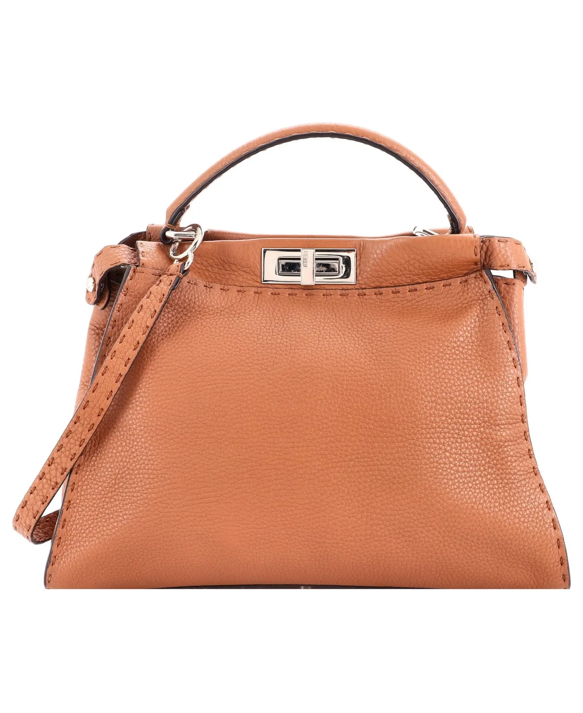 Pre-Owned Fendi Regular Selleria Peekaboo Bag Rigid Leather by FENDI