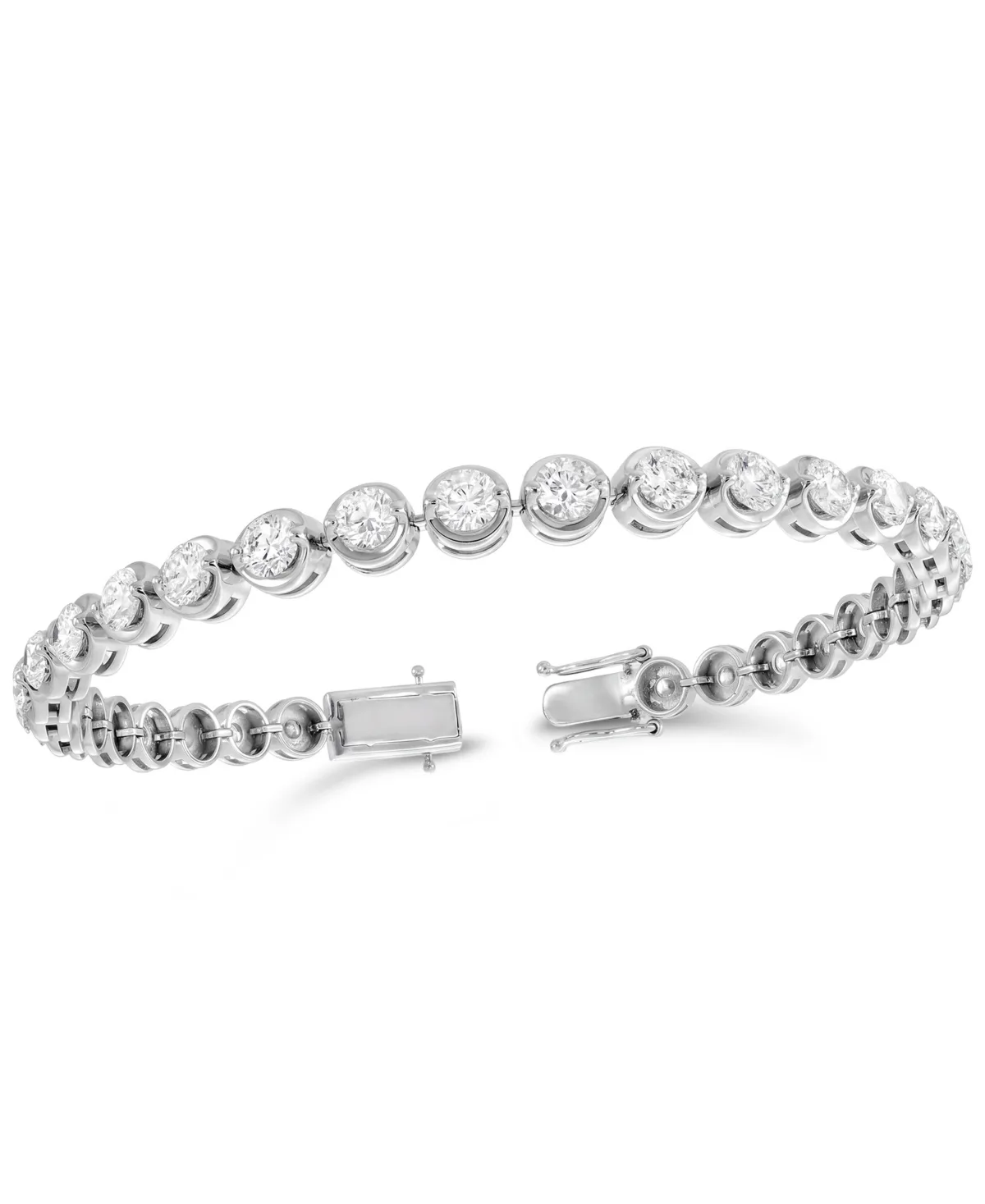 Lab Grown White Sapphire Tennis Bracelet (7-5/8 ct. t.w.) in Sterling Silver by Macy's