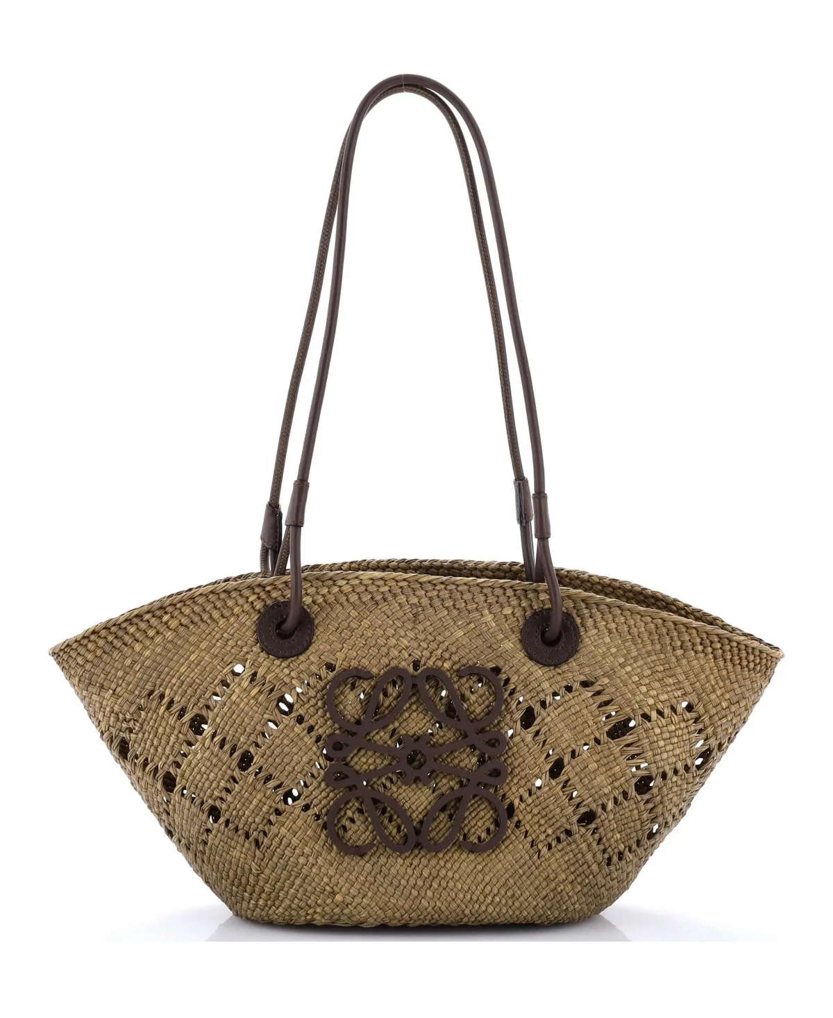 Pre-Owned Loewe Small Anagram Basket Tote Raffia by LOEWE