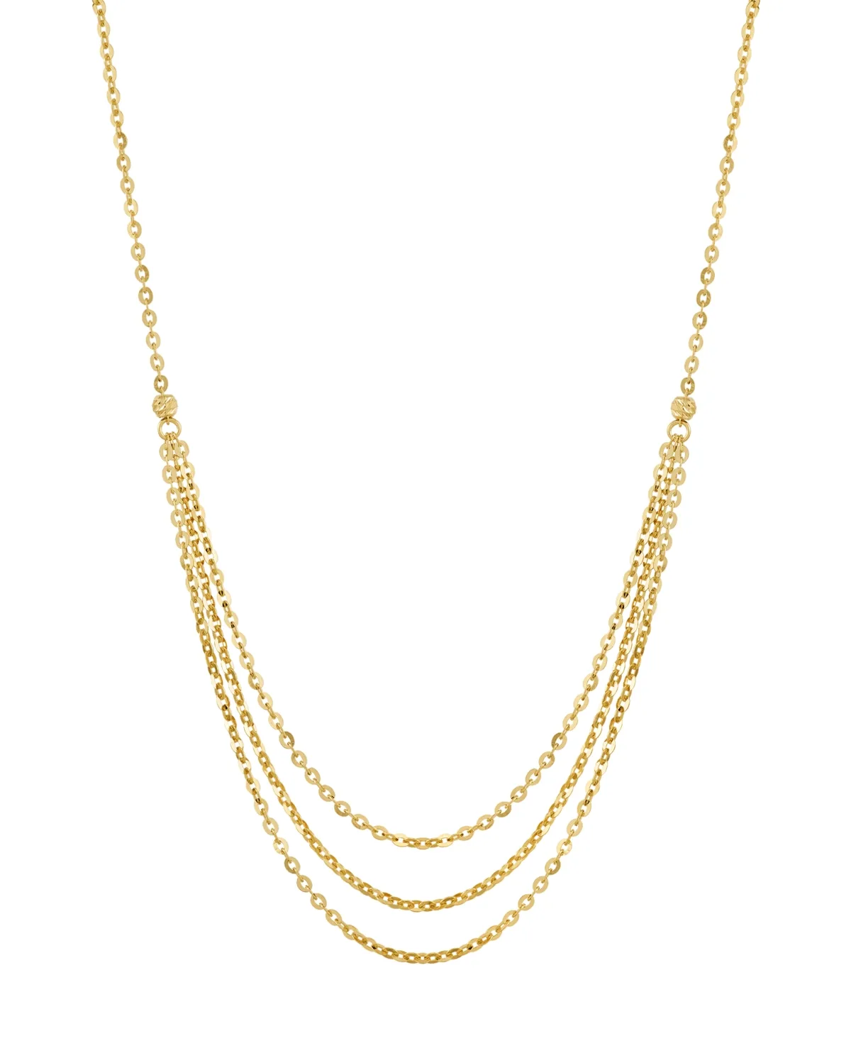 Polished Graduated Layered Necklace in 10k Yellow Gold by Macy's