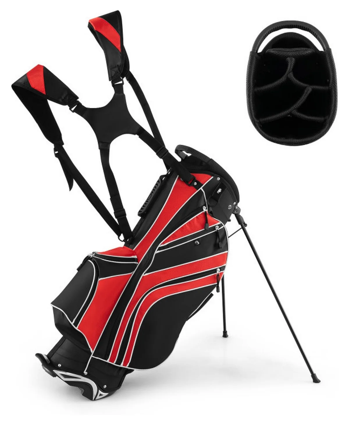 Golf Stand Cart Bag with 6-Way Divider Carry Pockets, for Indoor or Outdoor Sports Training and Recreation by Sevorley