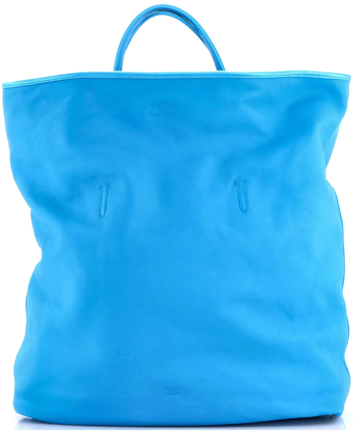 Pre-Owned Xl Leopold Reversible Tote Bag Satin and Leather by Balenciaga