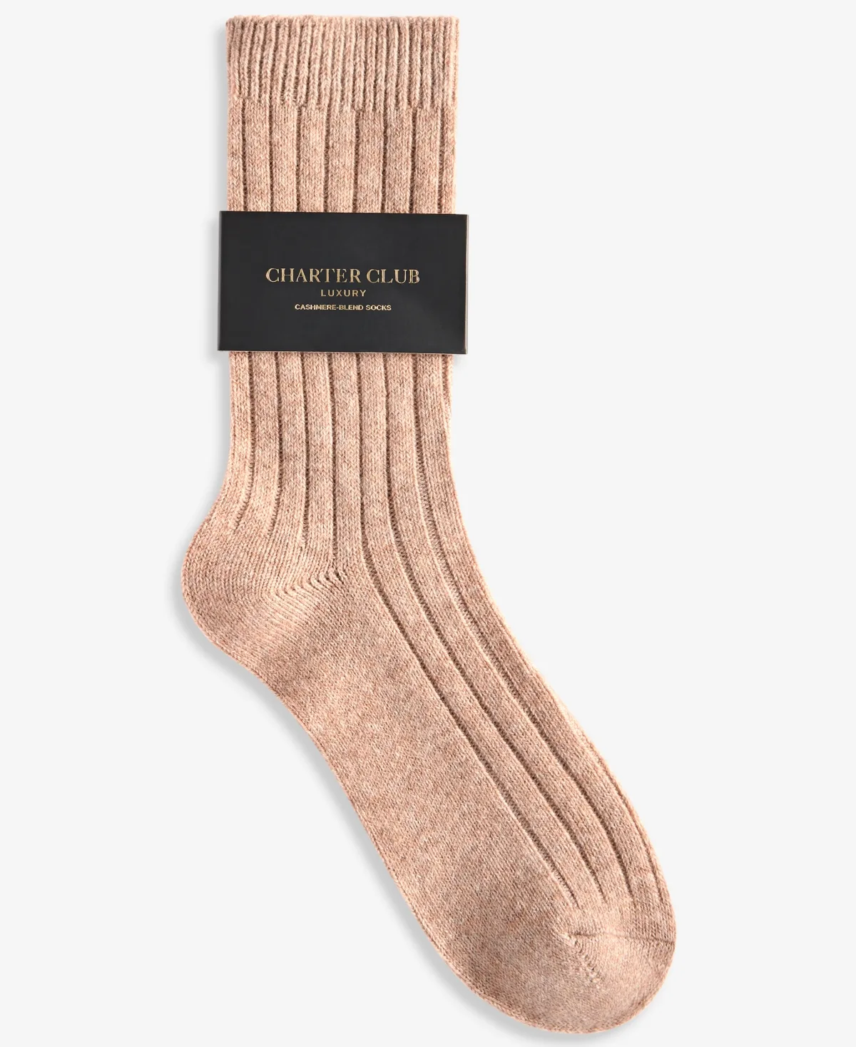 Cashmere-Blend Ribbed Crew Socks