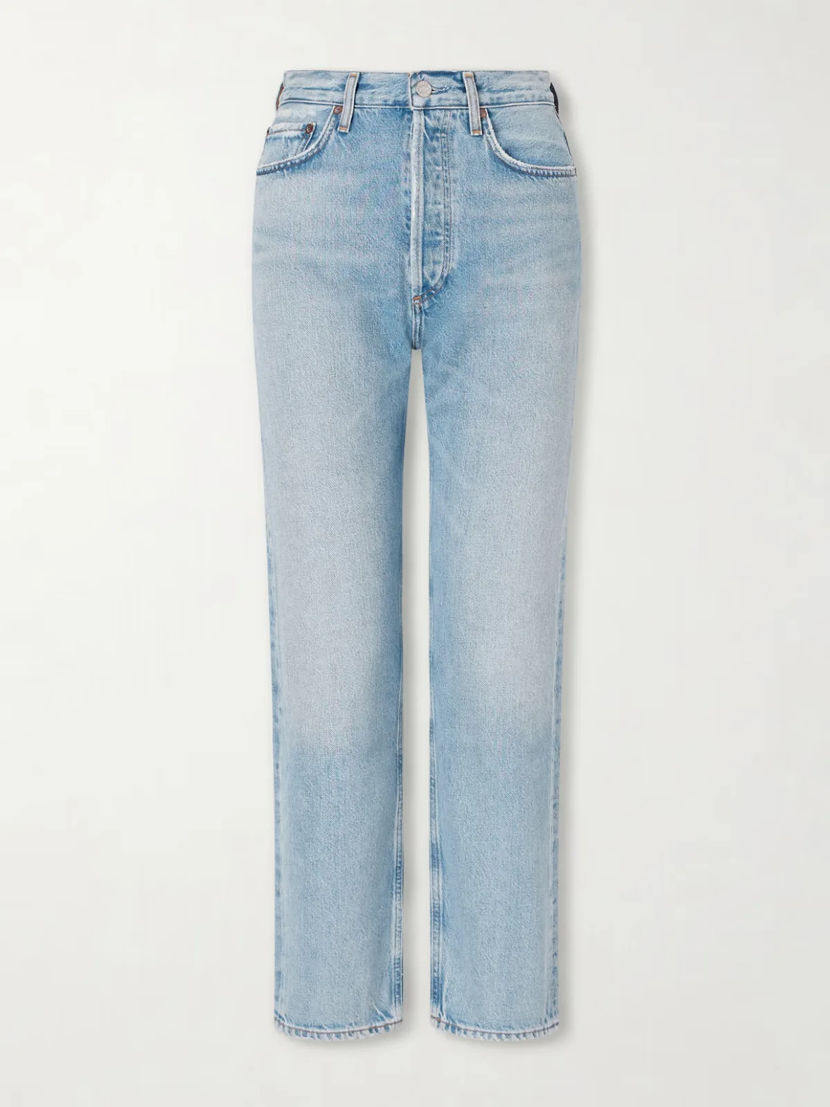 -'90s Pinch Waist Cropped High-rise Straight-leg Jeans -