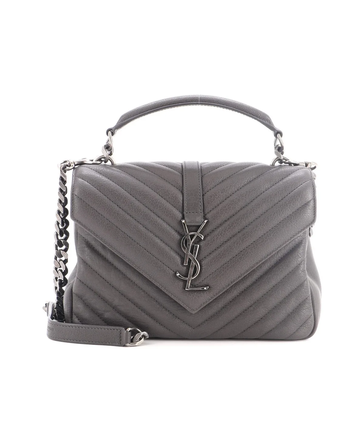 Pre-Owned Medium Classic Monogram College Bag Matelasse Chevron Leather