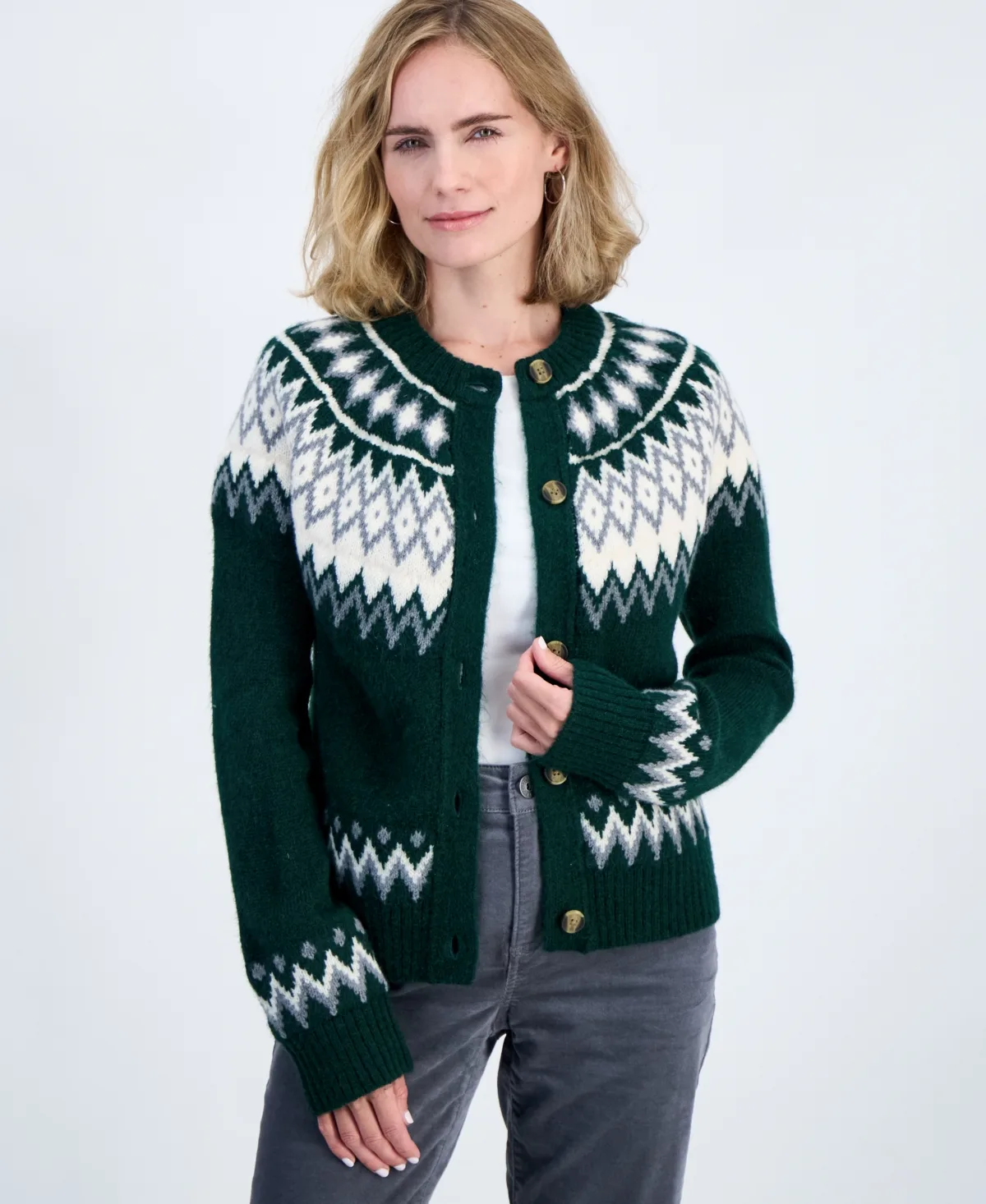 Fair Isle Button-Front Cardigan by Style & Co