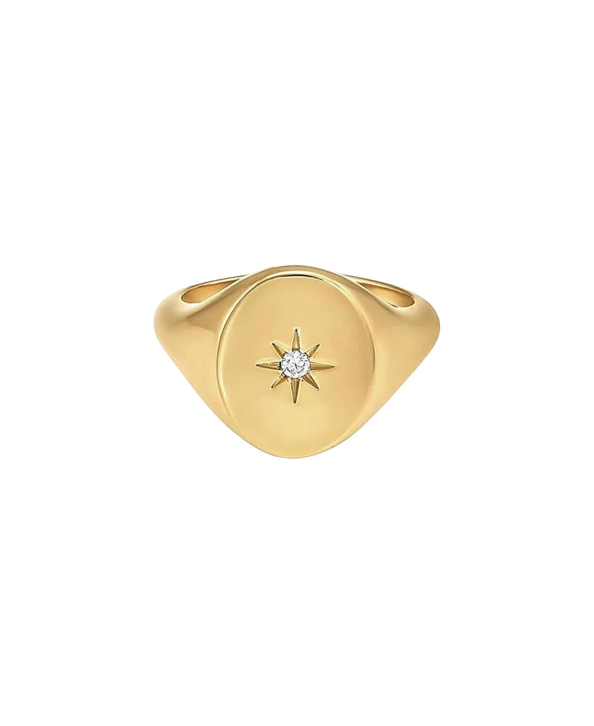 Josh & Chloe Sol Cubic Zirconia Gold-Plated Adjustable Pinky Ring