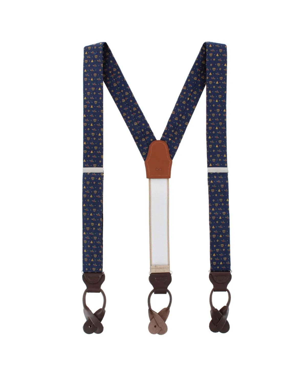 Dapper Christmas Neat Patterned Silk Novelty Button End Suspenders by Trafalgar